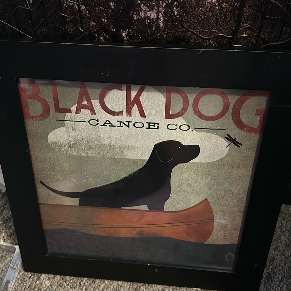 Sierra Pacific Crafts Black Dog Framed Wall Art